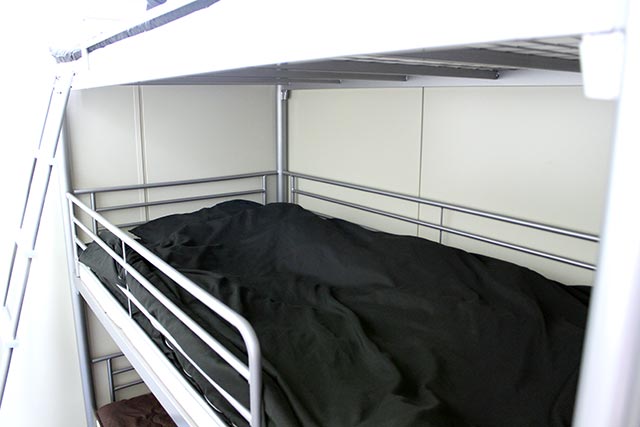 Beds are equipped on the third floor